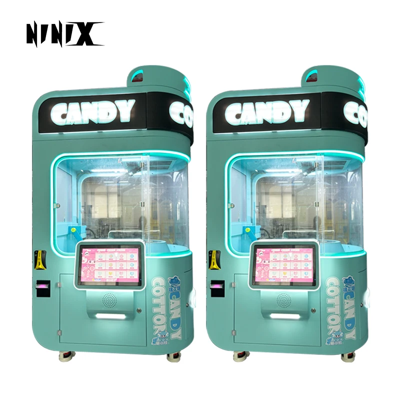 Shopping mall automatic cotton candy vending machine LCD touch screen to buy outdoor entertainment equipment