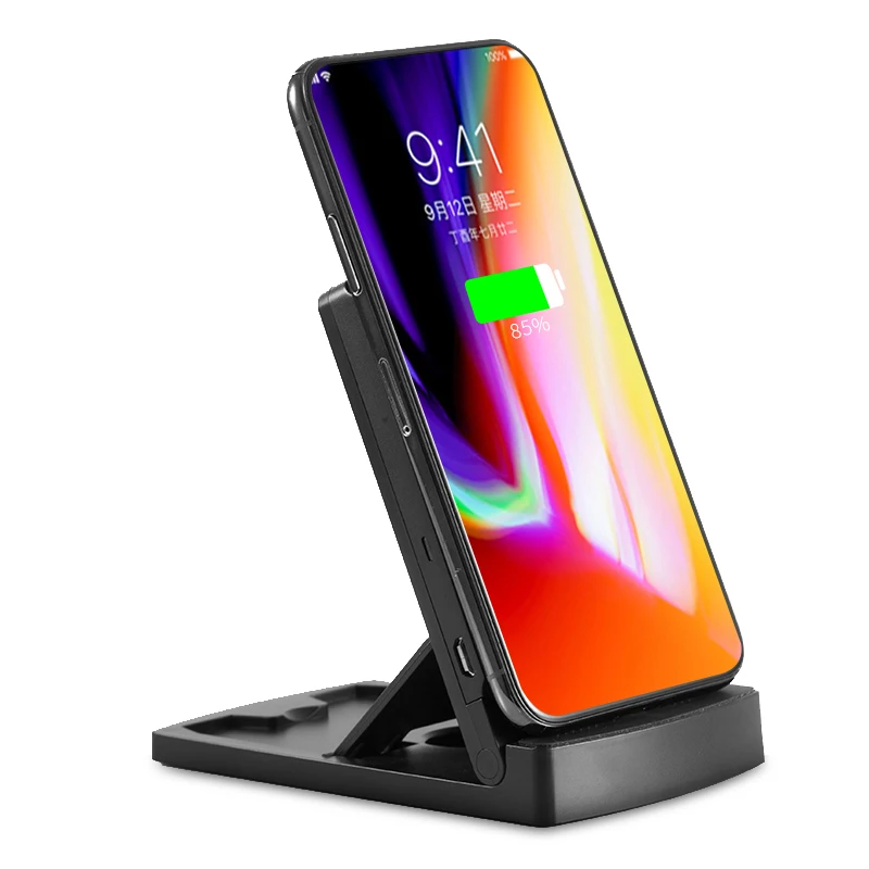 
foldable flat wireless charger with stand for iphone/samsung 