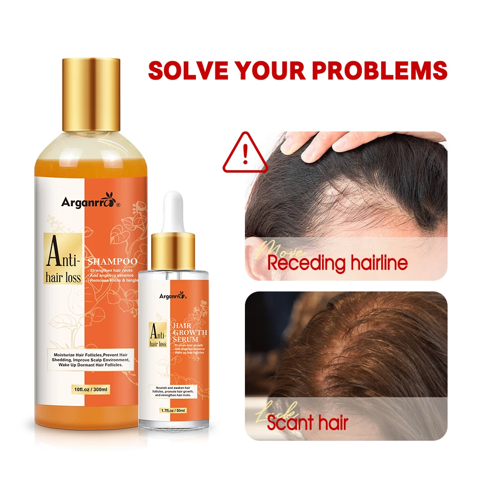 OEM Save Hair Seam Welcome Test Sample Hair Care Set Regrowth Anti LOSS Shampoo And Hair Growth Serum