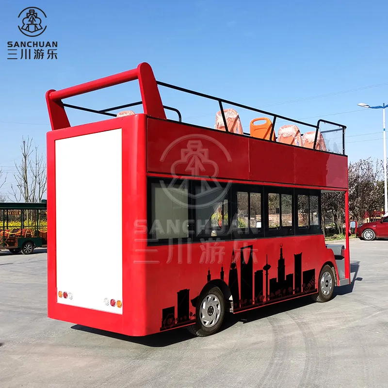 Sanchuan Amusement Entertainment Equipment Outdoor Playground Double Decker Bus For Sale