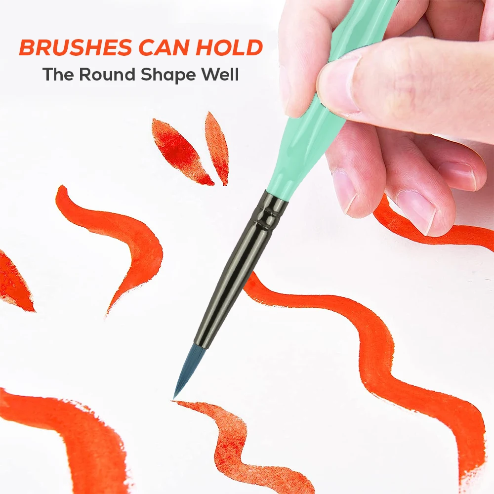 Synthetic Nylon Triangle Wooden Handle Detail small micro detail art brush miniature painting kit thin custom paint brushes