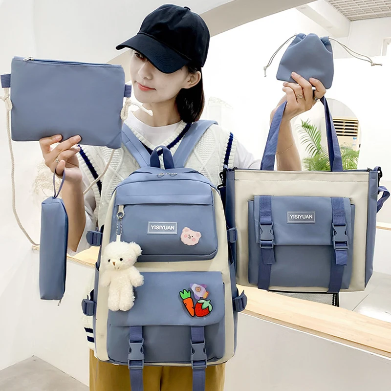 Custom New Canvas Casual School Female Kids Student Bags Backpack For Girls