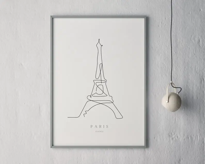 Paris Wall Art Tower Print Art France Modern Canvas Wall Art For Home Decor Living Room