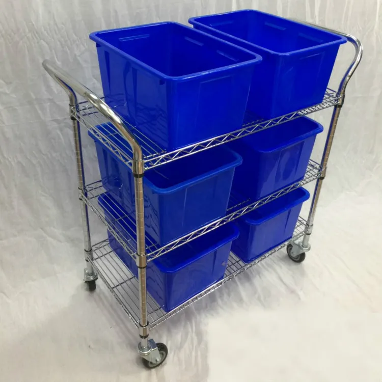 Two-layer silent inclined trolley e-commerce sorting trolley