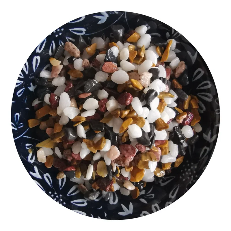 Yellow Color Natural Stone Material marble chippings pebble stone