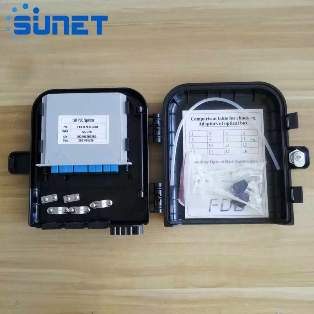 FTTH ODP/ODB/FDB/NAP Optical Distribution Box ABS SC FC Fiber Optic Box 16 8 Core