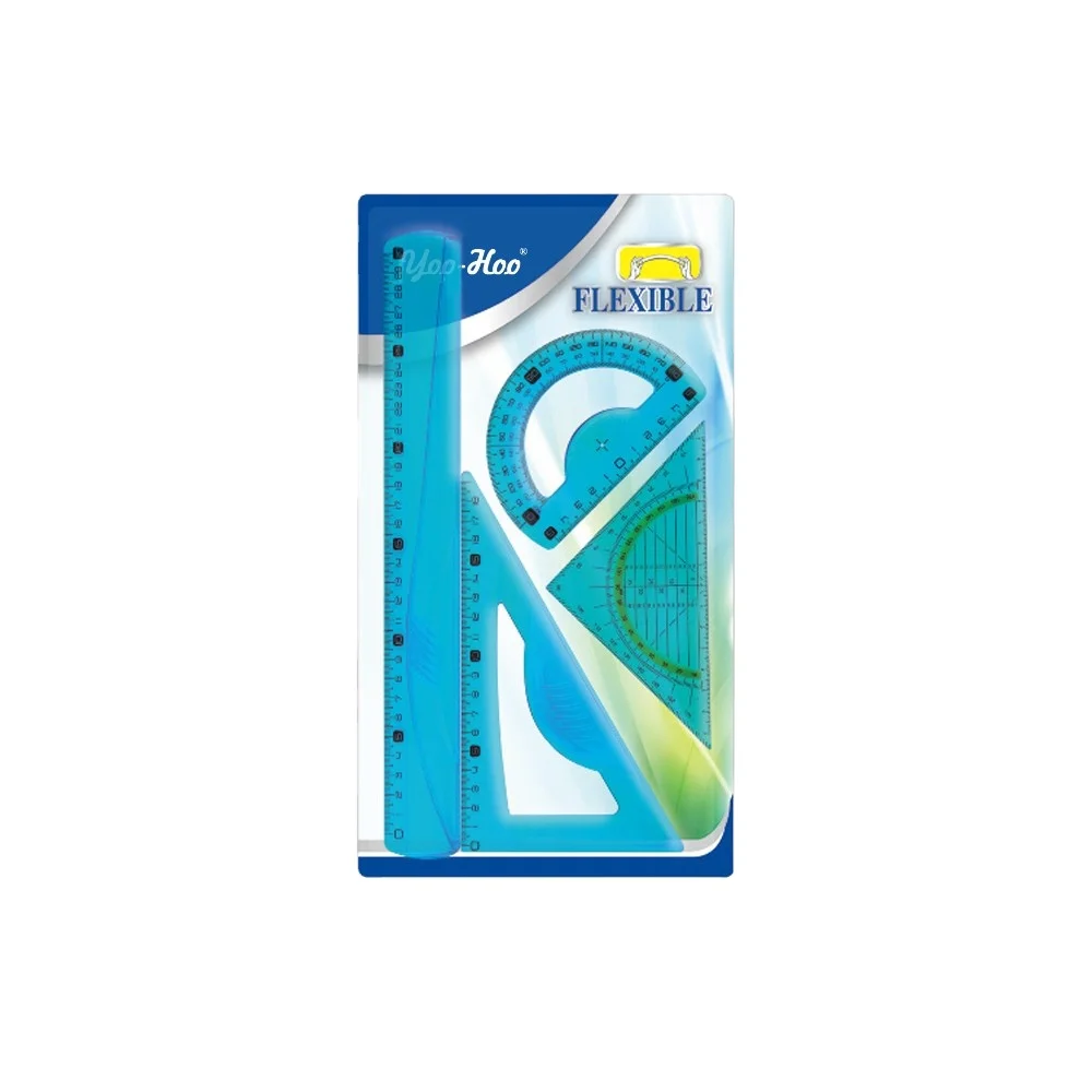 High quality 4pcs  flexible plastic ruler set for drawing