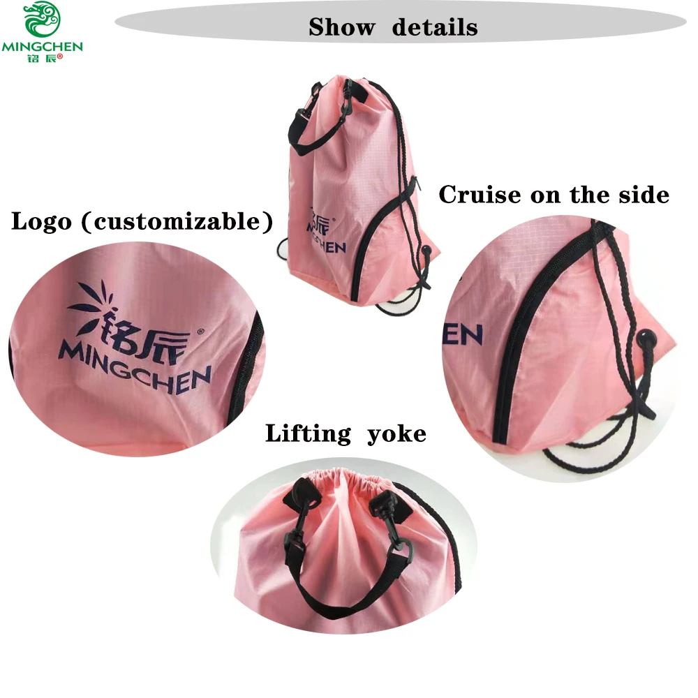 simple polyester 210T 210D oxford fabric durable drawstring backpack with handle and pockets