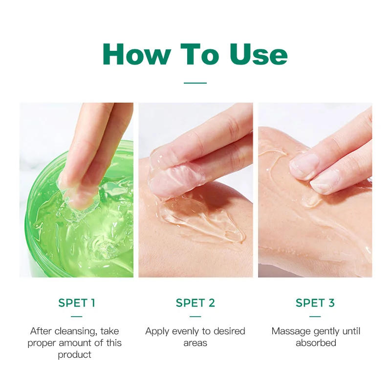 100% Pure Natural Gel Aloe Vera Organic Moisturizing Repairing Sunscreen Soothing After Sun Aloe Vera Gel For Face