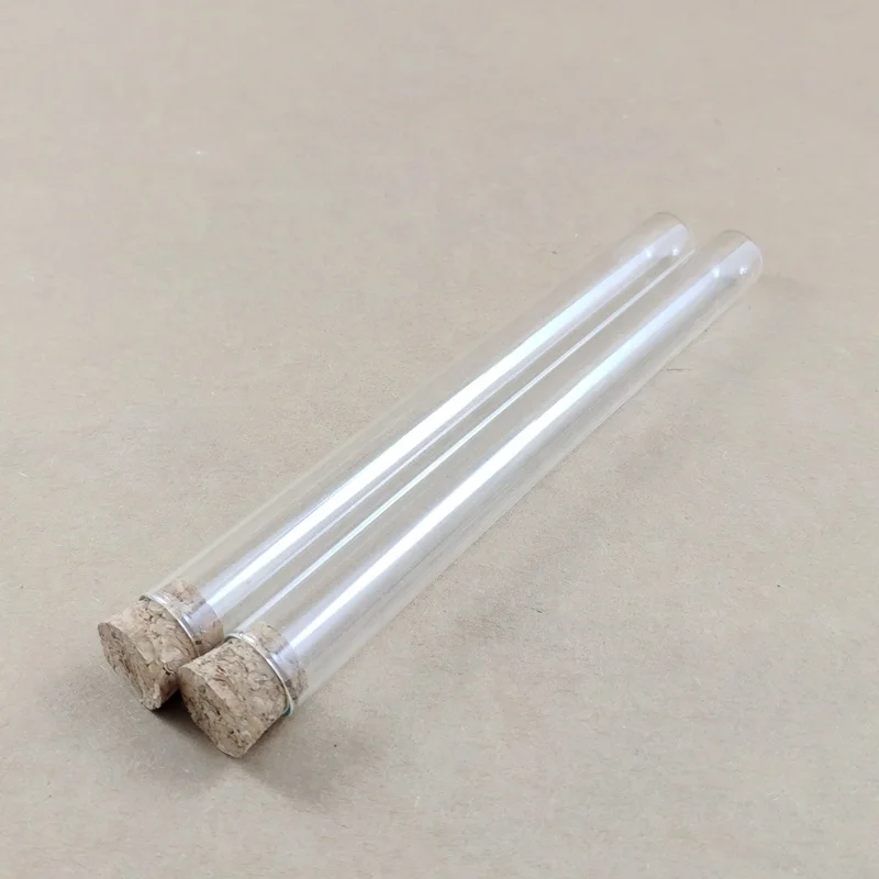 Factory Wholesale High Quality Round Bottom Test Tube with Cork/Glass Test Tube/Test Tube Glass with Wood Lid for Test Lab