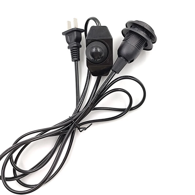 Hagood E14 1.8m 301 Dimmer Full Tooth Lamp EU US Plug Head For Power Cord Cable Electric Power Switch Cord Himalayan Lamp Holder