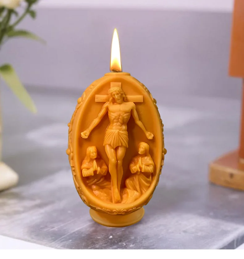 Dumo Candle Mold For Candle Making Silicone 3D Easter Candle Mold Resin DIY Figure Fragrance Mould for Handmade Elliptic Shape