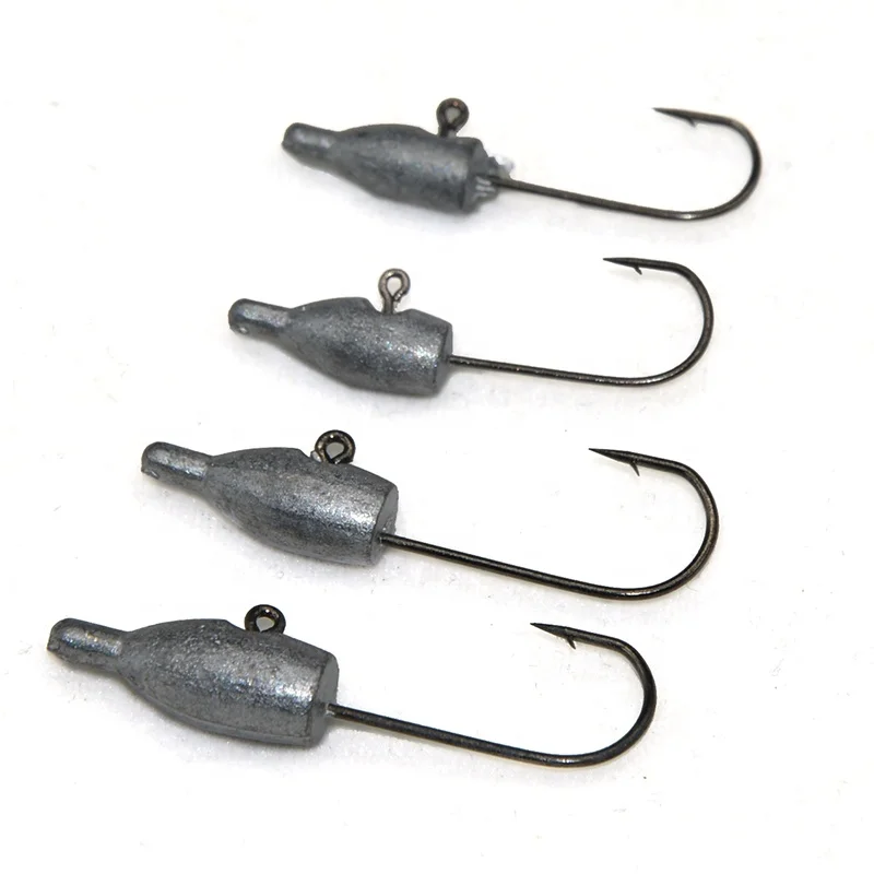 TAKEDO LY28 1.3g 1.7g 2.5g 3.5g Soft Worm Lures Hook 5pcs/bag Lead Jig Head Rock Fishing Lures