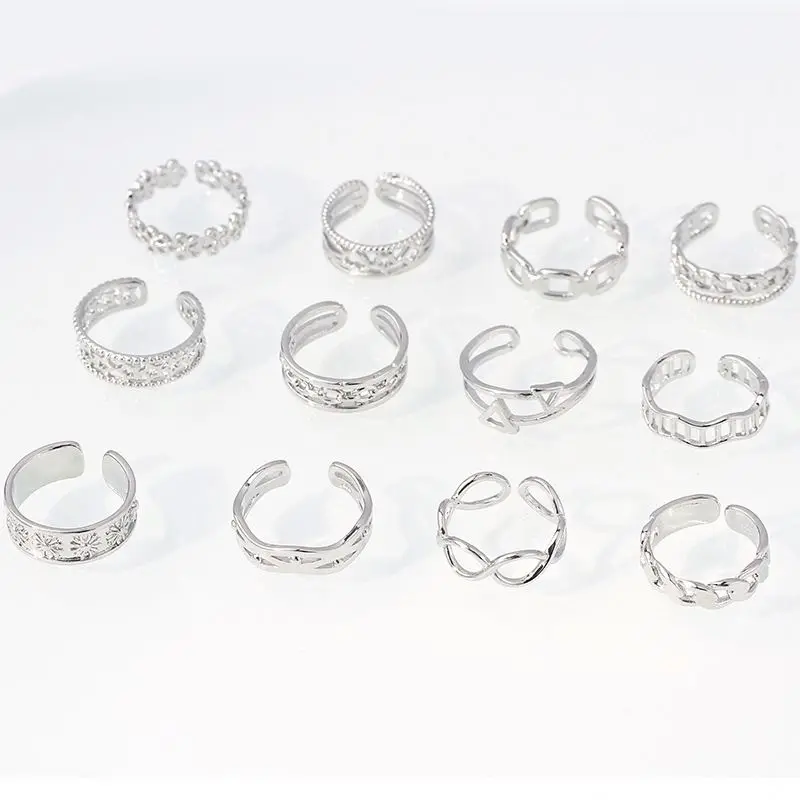 Summer Knuckle Foot Adjustable Ring 37 Styles Copper 18K Gold Plated Jewelry Geometric Love Heart Toe Chain Adjustable Toe Rings