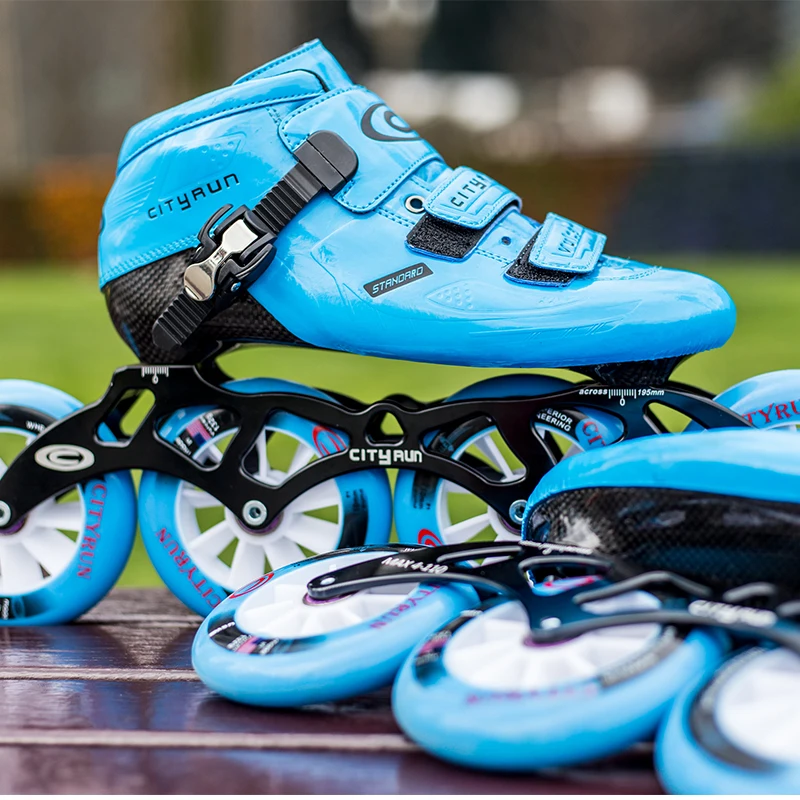 Carbon fiber racing roller shoes 4 100mm 110mm wheels inline speed skates