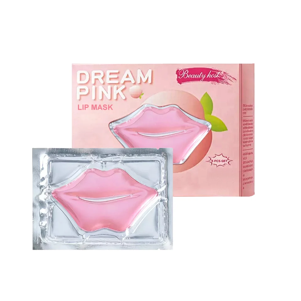 Wholesale custom private label herbal  lips care gel vegan collagen pink crystal lip mask