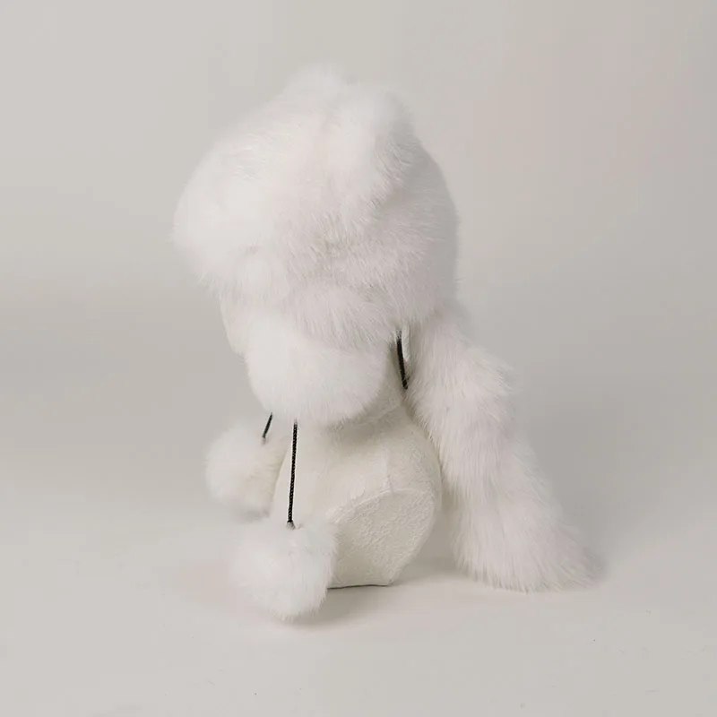 NAFA Wholesale Cute Lovely Furry Chic Cozy Winter White Fox Fur Aviator Bomber Hats with Source Factory