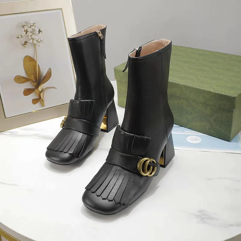 Женские ботинки из натуральной кожи, модные дизайнерские ботинки на высоком каблуке 7 см