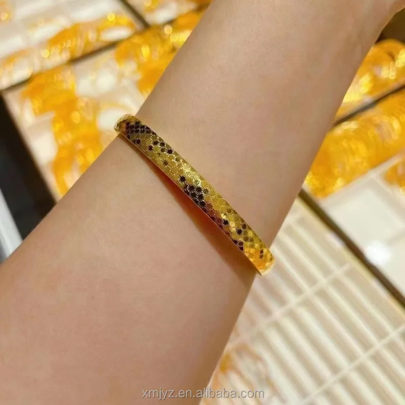 Certified In Stock Wholesale 5D Cyanide-Free Gold Bracelet Pure Gold 999 Bracelet Fashion 24K Gold Bracelet 54-65 Ring Size