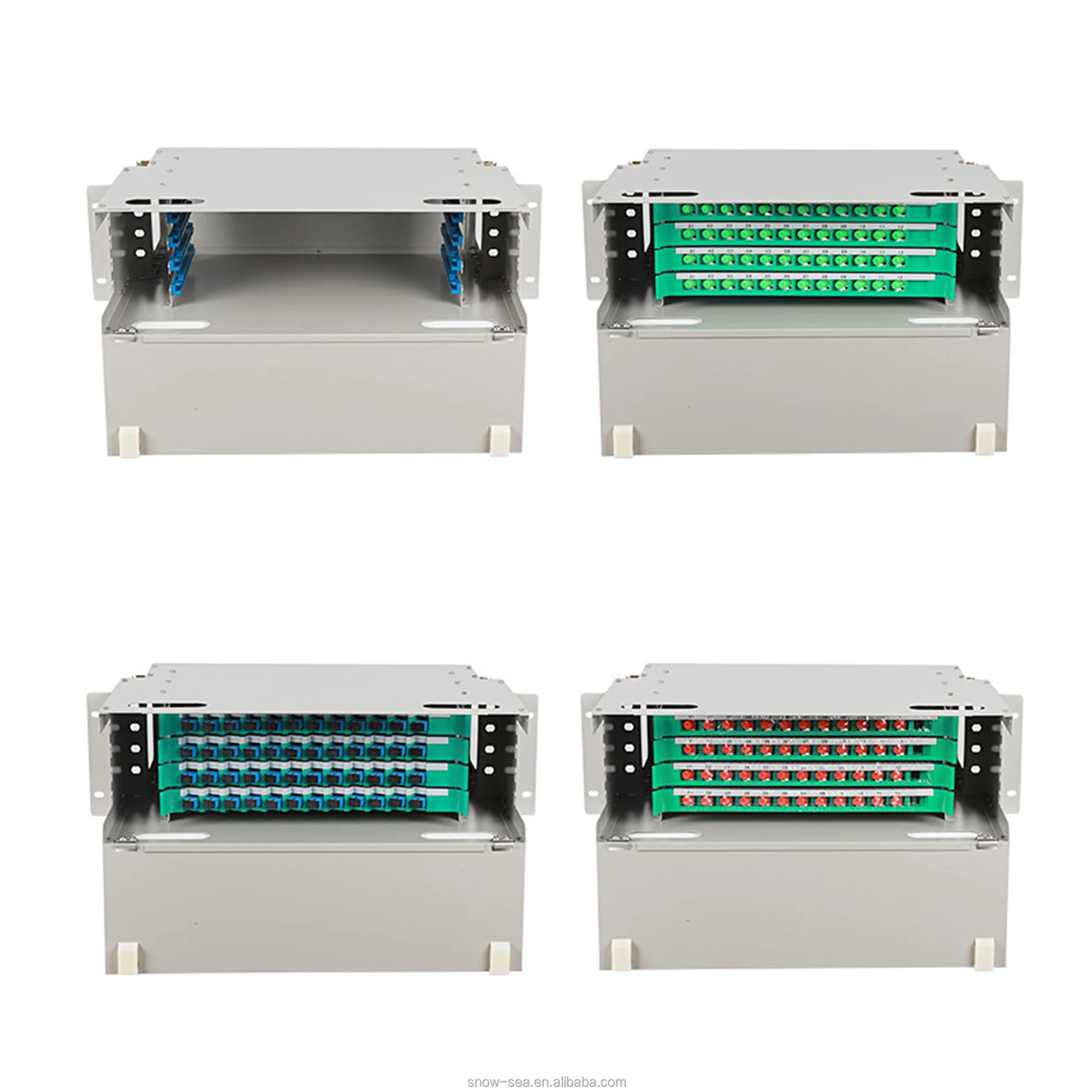 48 Core SC FC ST Full-Load ODF Optical Distribution Frame with 48pcs Adapter and 48pcs Pigtail