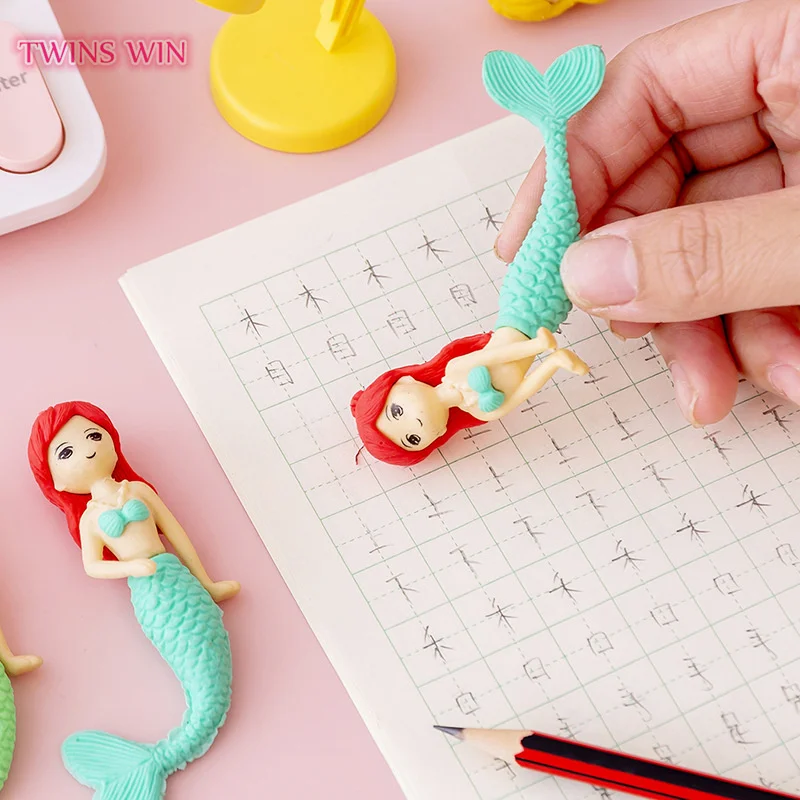 Kawaii Mermaid Student Stationery School Office Supplies For Kids Gift Pencil Rubber Eraser 706