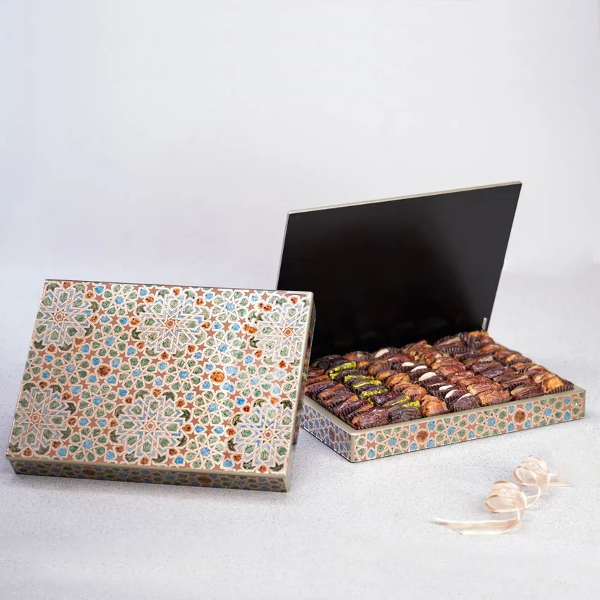 
Fancy Paint Nuts Wood Packing Luxury Middle East Chocolate Gift Box Piano Lacquer Dates Ramadan cake wooden storage box 