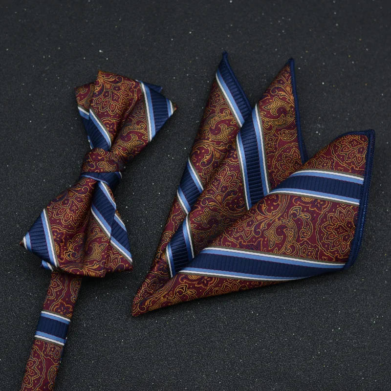Wholesale Fashion Mens Bow Tie Classics Adjustable Bow Ties For Man High Quality Polyester Tie with Embroidered Pattern