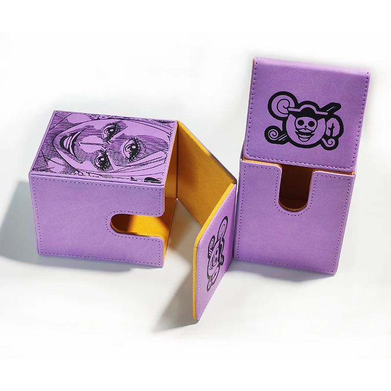 Card Storage Box 2 Commander Display Single Fits 100+ Sleeved Cards Leather Magnetic Card deck box