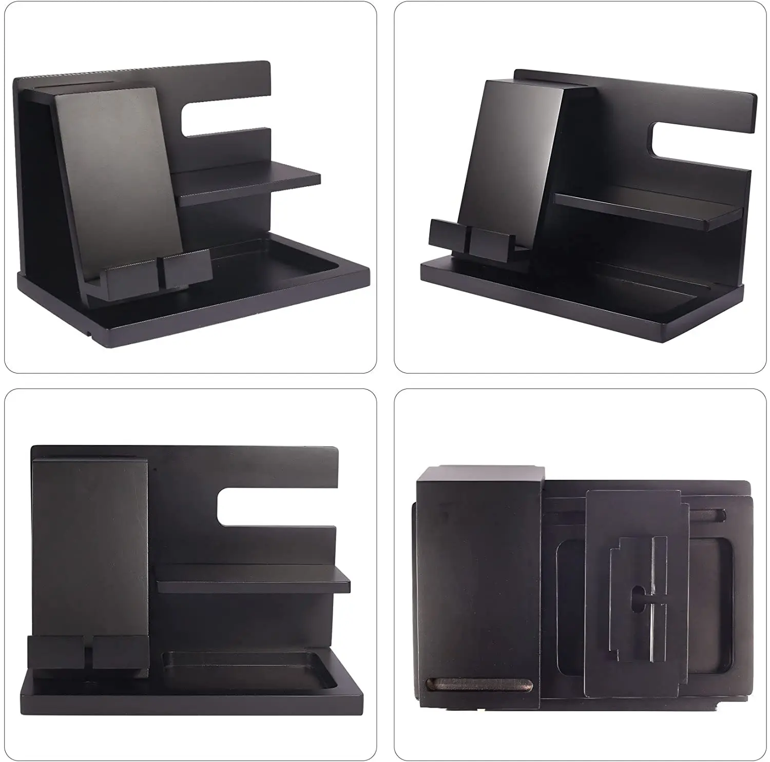 Черное дерево док-станция для телефона тумбочка Органайзер Настольные принадлежности ключ держатель