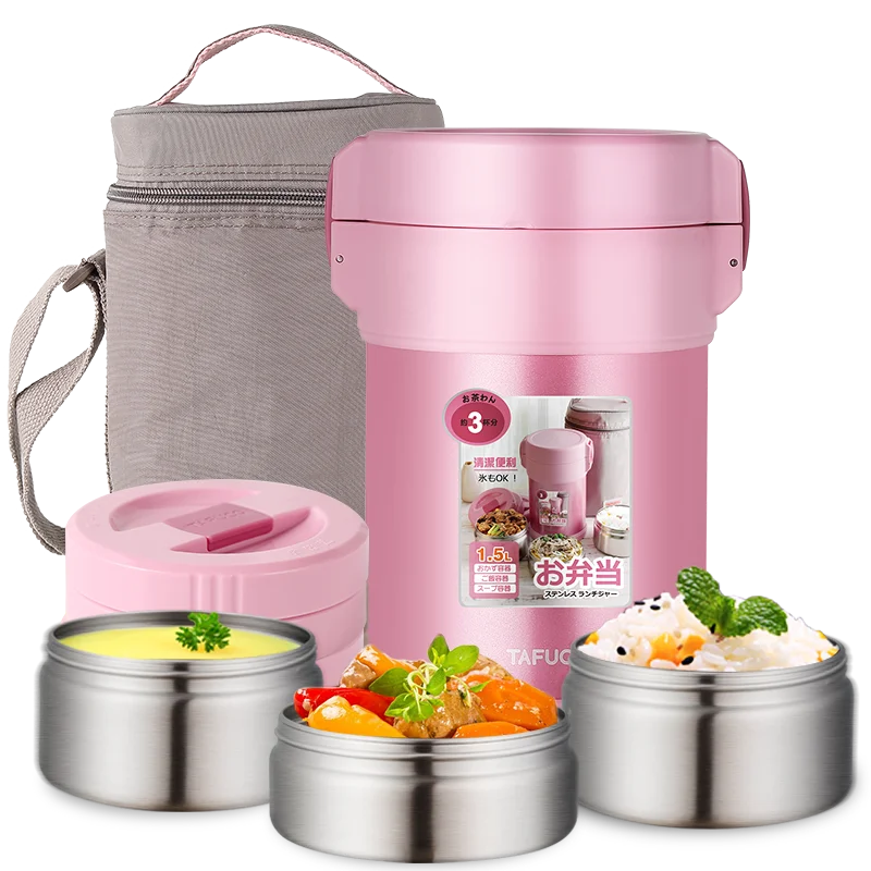 Eco Friendly lunch box Stainless Steel keep hot 24 hours Thermo Lunch Box for food storage container 1.5L 3