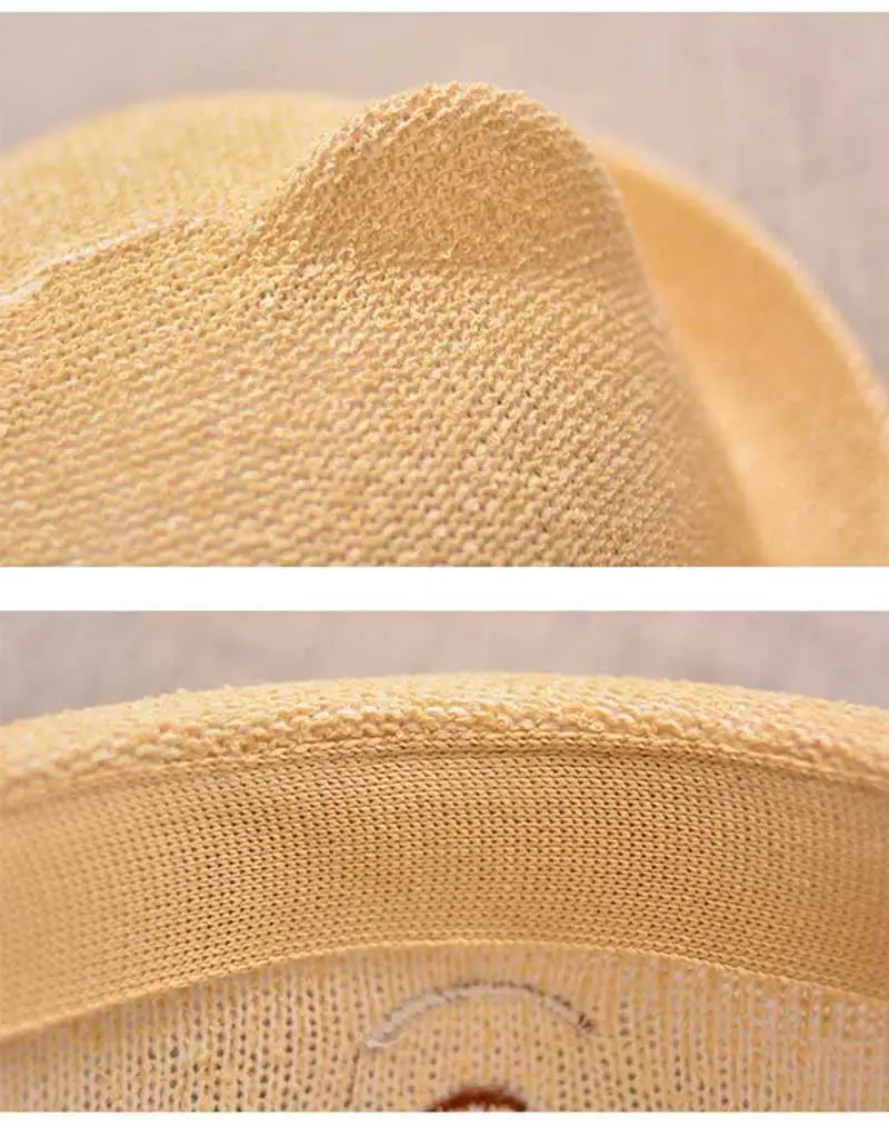 Summer Children Straw Sun Hats Cute Bear Ear Cap for Kid  Beach Sunshade Hat Boys Girls Hats