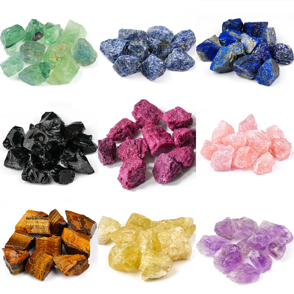 Wholesale Bulk 7 Chakras Natural Rough Stone Raw Gemstones Irregular Healing Rose Quartz Crystal Stone