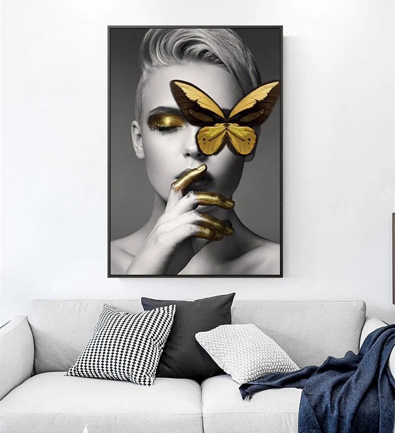 
Oil Painting Home/ Hotel/Restaurant Individual Butterfly Girl Wall Decoration 