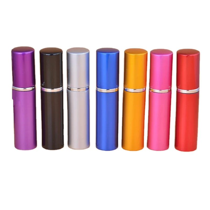 100pcs/lot 5ml Pump Empty Plain Perfume Bottle Aluminum Glass Round Smooth Parfum Atomiser Fragrance Vials Spray Scent-bottle