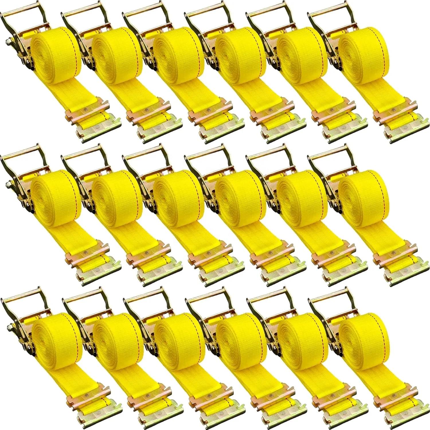 2inchx12ft E Track Ratchet Straps Trailer Tie Down & Dry Van Cargo Straps Standard E Track Spring Fittings or Connectors