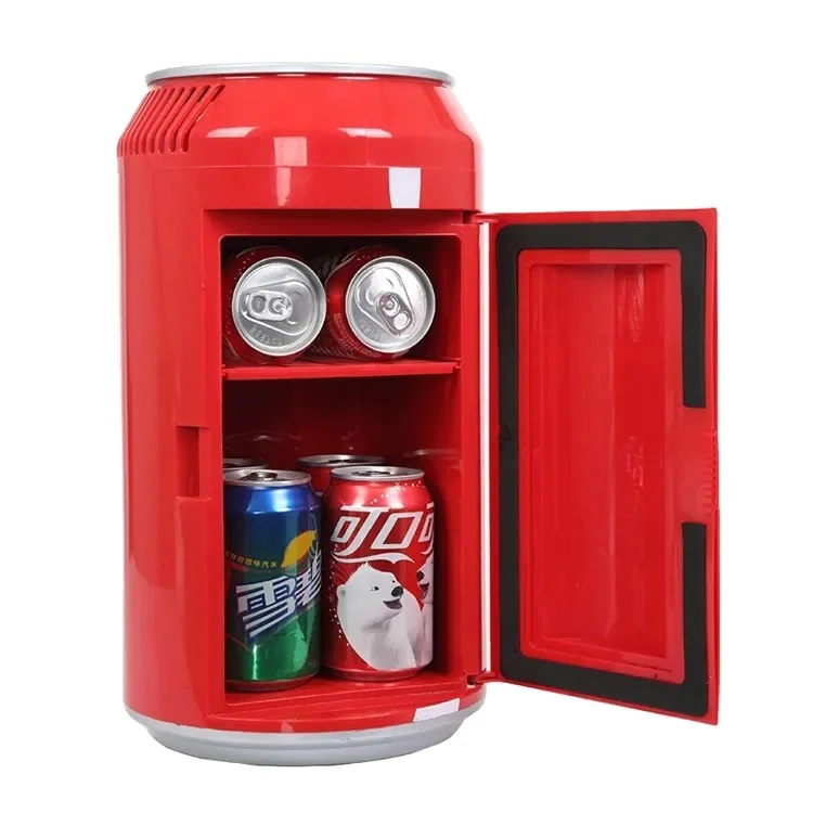 Hot selling portable with top handle 6L mini refrigerator can shaped mini fridge