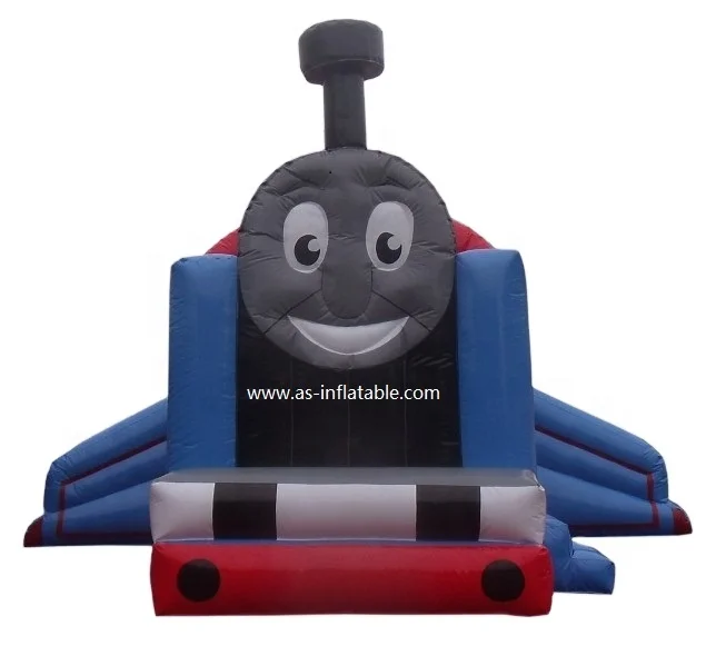 Популярная надувная кровать Thomas the Train мультяшная подпрыгивающая с горкой для коммерческого использования наружное оборудование в продаже