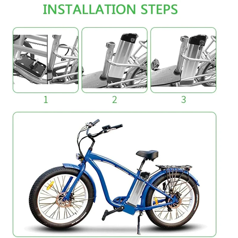 Customized Silver fish 48v 52V 60v10ah 20Ah 30ah 500w 1000W battery for electric bike monster electric bike electric city bike