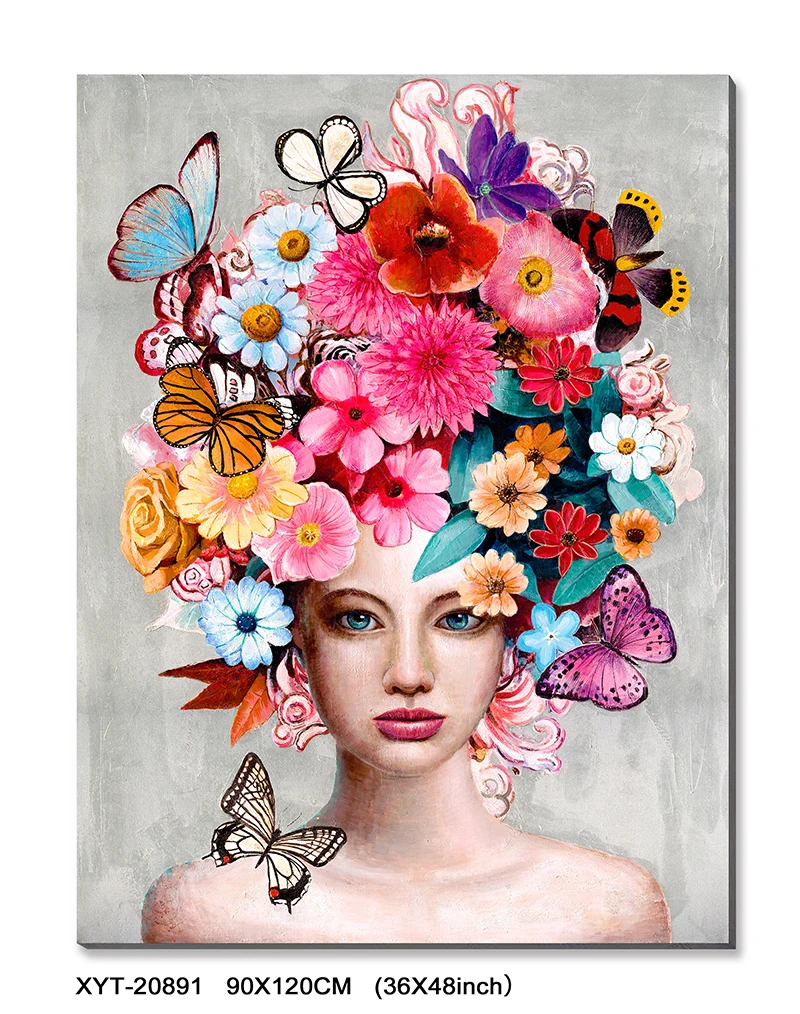 Custom  Canvas Prints Pop Art Girls  Watercolor Portrait abstract art canvas Painting
