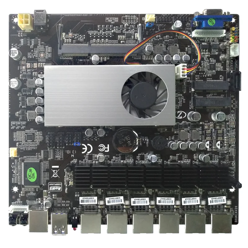 Intel Kaby Lake Celeron Fanless 3865U Dual Cores 1.8GHz x86 Industrial Motherboard with 6 LAN