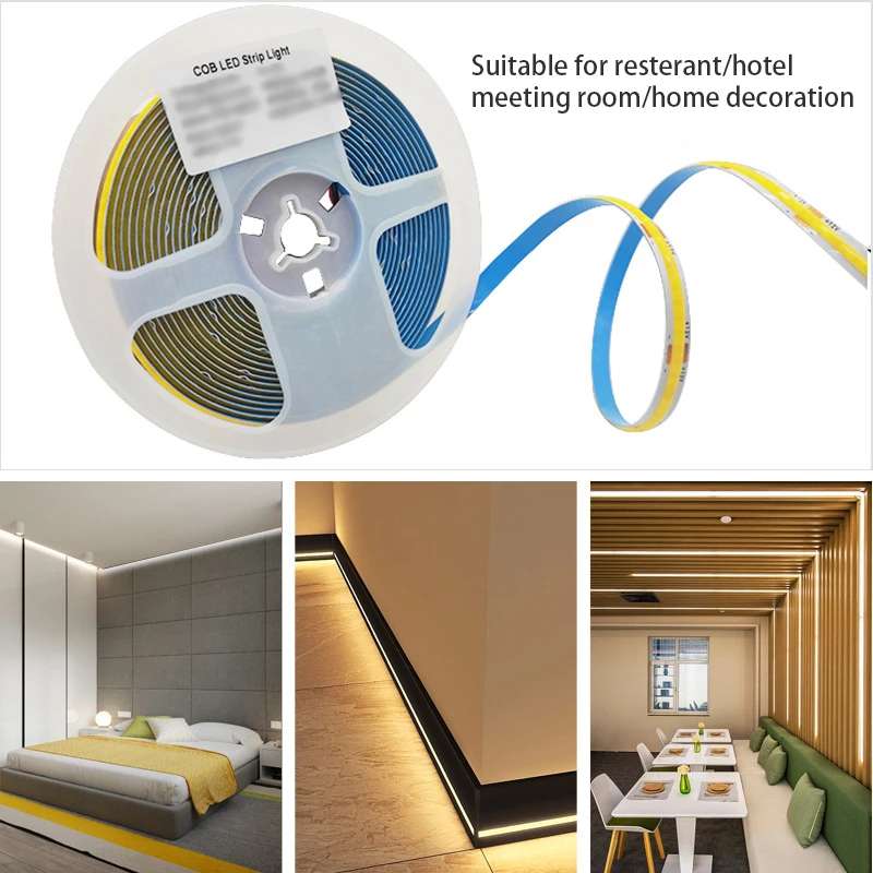 Tunable White 2700K-6500K cob 14W/m 608 leds/M FPC Width 10mm DC 24V LED Flexible Strip