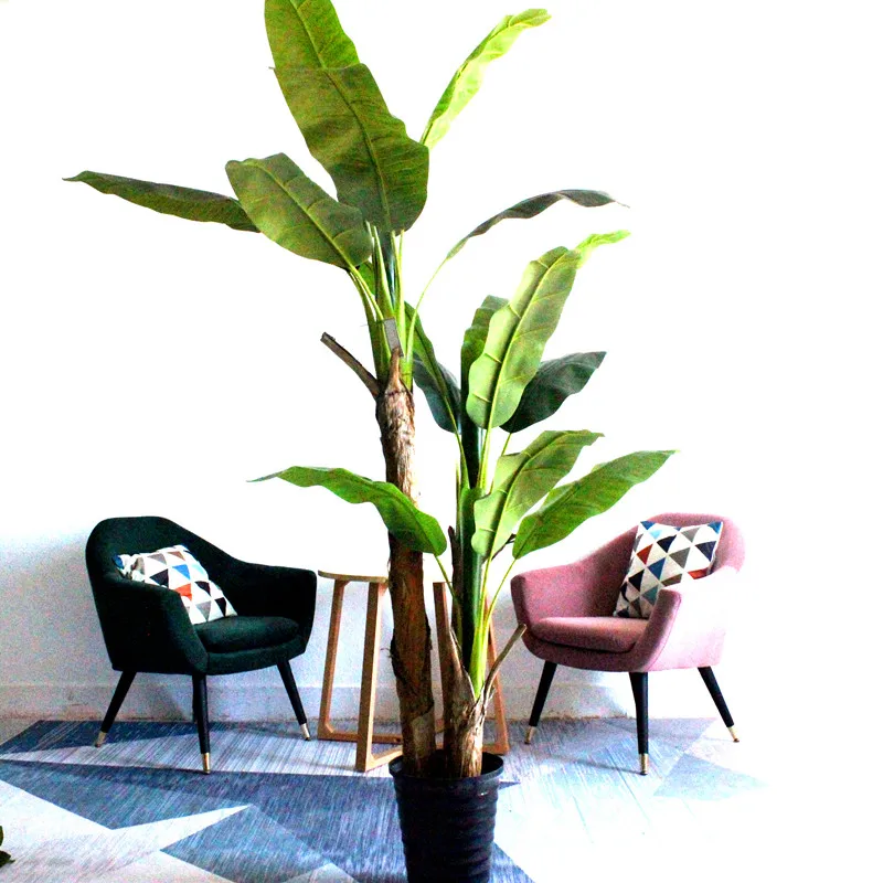 Landscape ornamental potting plastic bonsai tree artificial real look banana tree indoor decor plant on sale