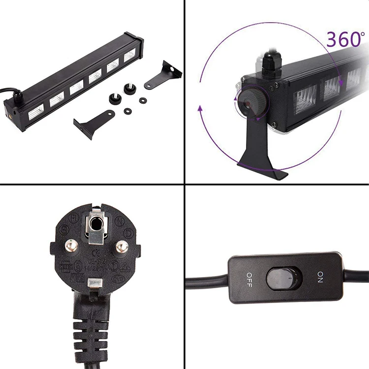 2019 Hot Sale LED 3W 6 Eyes UV Black Bar Wall Wash Stage Light