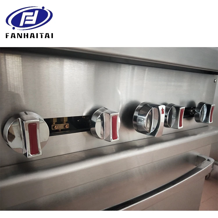 
ETL multiple function commercial gas range open hot plates burner stove with griddle / ovens / salamander 