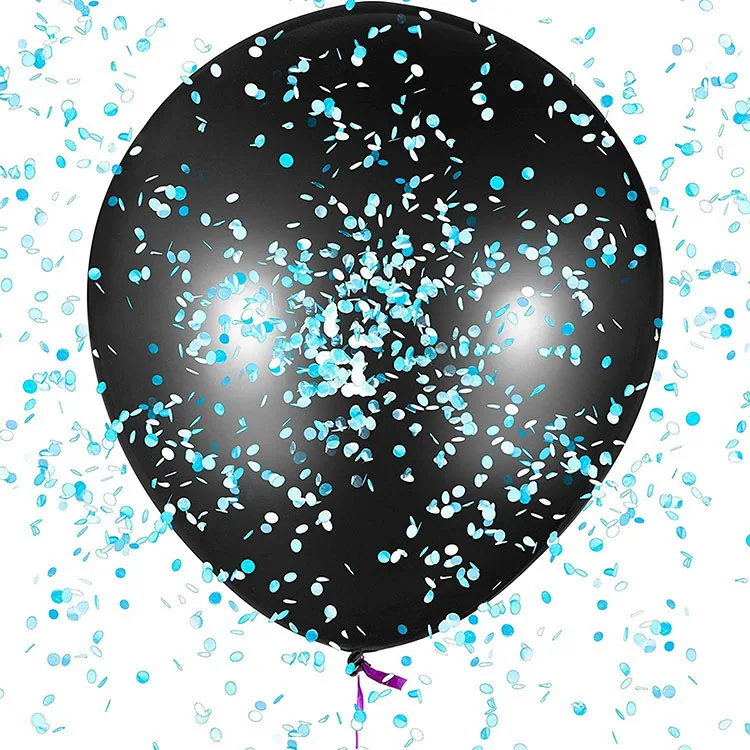  Nicro 36 дюймов; Цвет: черный; Большие гигантские большие латексные Baby Shower пол выявить конфетти воздушные