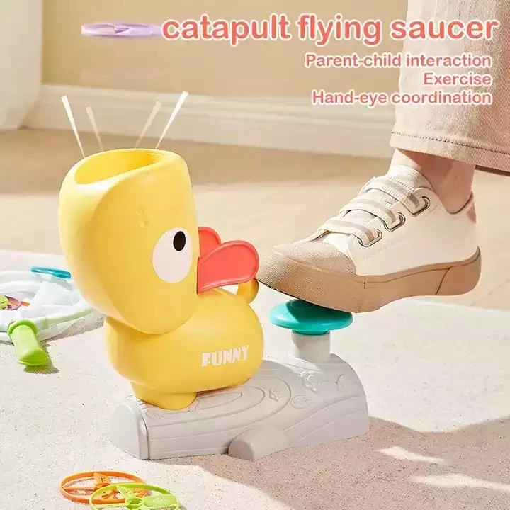 LK Toys Flying Butterfly Catching Game UFO Catapult Pedal Start Outdoor Sports Summer Toys