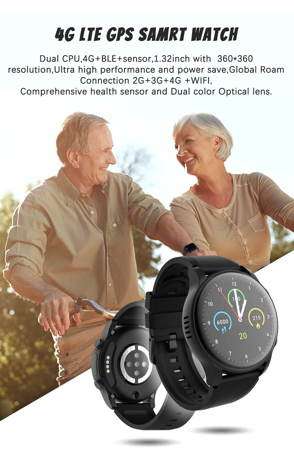 NL08S GPS Smartwatch for elderly with SOS GPRS BDS Voice Button 4G SIM Card Electric Fence Anti-fall Personal Protection Elderly