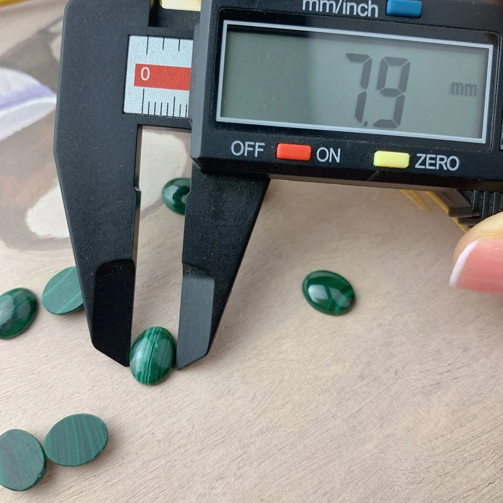 Wholesale custom oval natural stone malachite cabochon loose gemstone for jewelry inlaid rings charm accessories