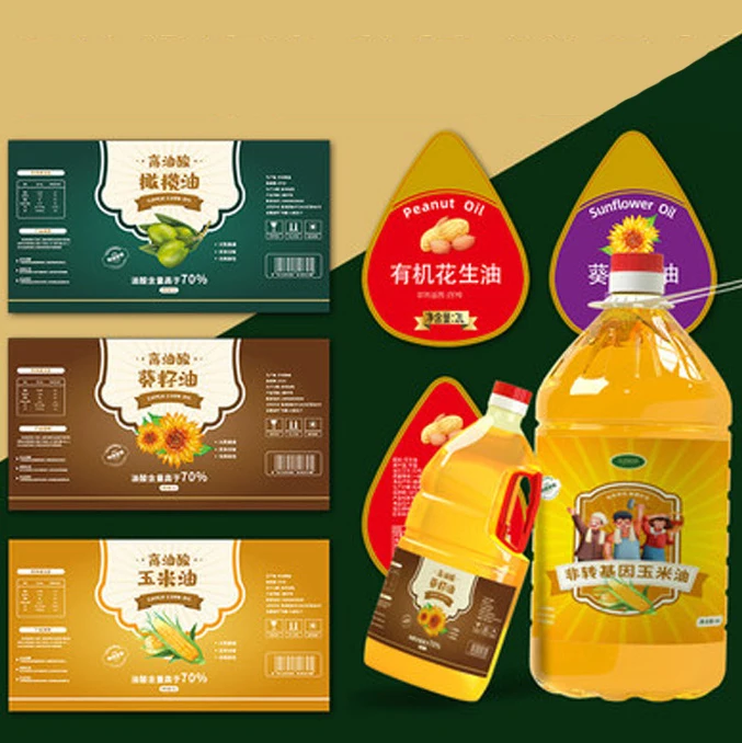 Synthetic paper kitchen seasoning cooking oil sauce bottle sticker label maker drum self-adhesive custom
