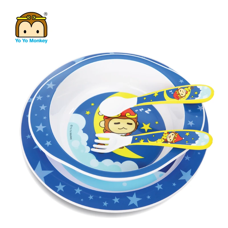 
Melamine like bpa free baby plate & bowl set kids tableware set 
